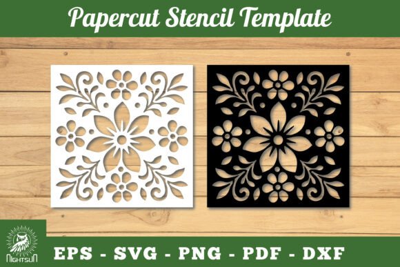 Download Floral Paper Cut Stencil SVG 1 - Paper cut Collection