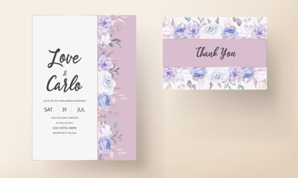 Download Purple Floral Wedding Invitation Design - Invitation design Collection