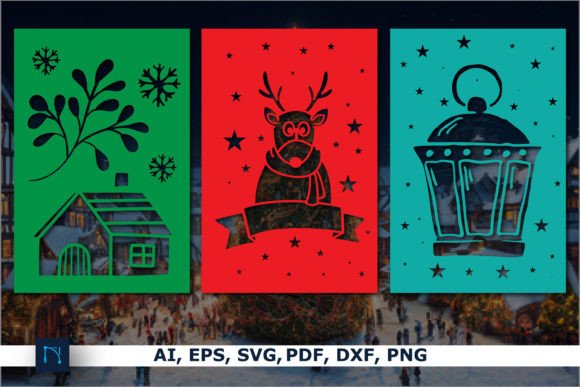 Download Paper Cut Christmas Card SVG Bundle - Paper cut Collection