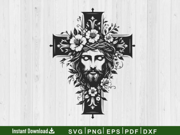 Download Floral Cross SVG, Christian Svg Vector - Premium Bundle